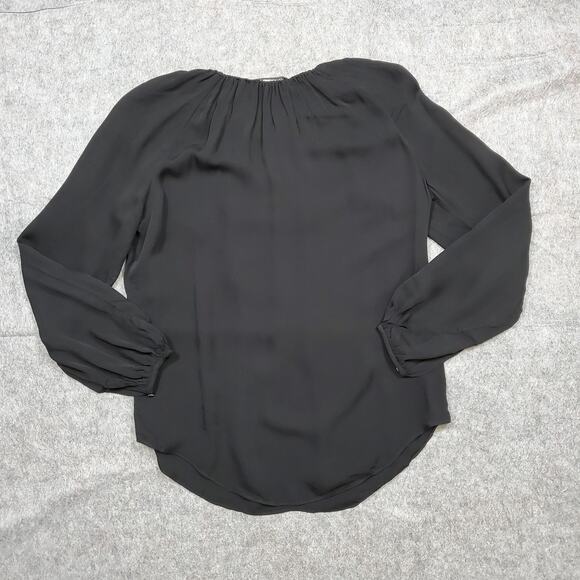 Diane Von Furstenberg Top Womens Small Silk Popover Balloon Long Sleeve Blouse - Picture 6 of 10